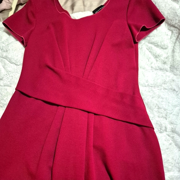 EMPORIO ARMANI  Red Ruched Wrap Midi Dress..SIZE:40 - Picture 13 of 16